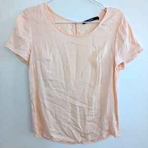 Quince Peach Silk Blouse Women's S